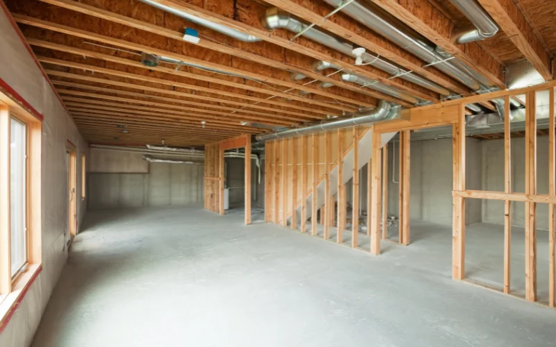 basement drywall install
